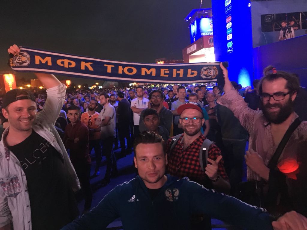 Croatia fans in Moscow Fan Park for World Cup semi-final, 2018